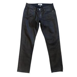 Paige Women's Jimmy Jimmy Crop Black Jeans Matte Coated 25